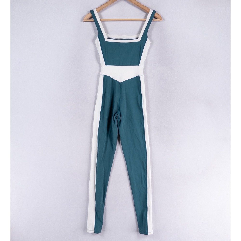 Yellow The Label Able Long Bodysuit XS Green White Activewear Athletic Fit
